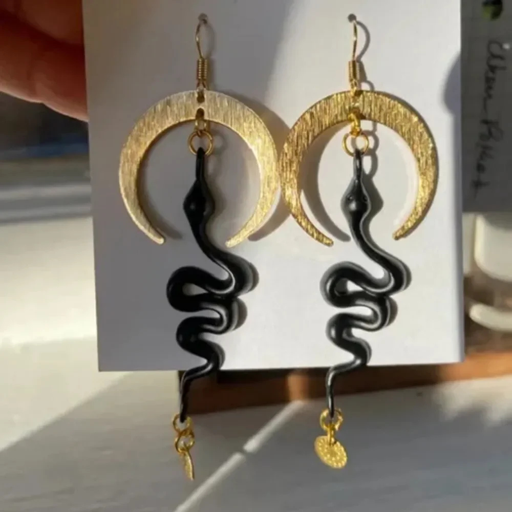 NWOT Snake Moon Star Drop Earrings